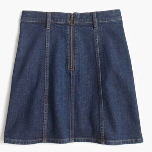 J. Crew Retro Zip Front Denim Mini Skirt